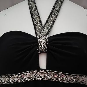 Black cocktail dress with sparkling beading